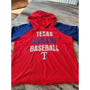 Texas Rangers Baseball New Era Hoodie Pullover Red Blue Raglan Sleeve Small‎ S